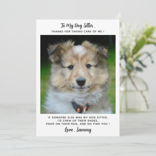 ペットシッカスタムター犬の子犬の写真ありがおもしろいとうございます カード (スタンド正面)