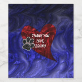 ペットシッターありがとうポープリントハートトリマー ワインラベル (シングルラベル)