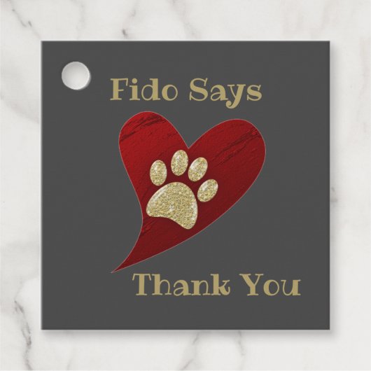 ペットシッターありがとう金ゴールドポープリント感謝 フェイバータグ (正面)