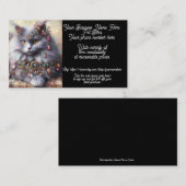 ペットシッターお洒落グレーキティキャットジュエリー 名刺 (正面/裏面)