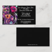 ペットシッターお洒落抽象芸術フローラキティ猫 名刺 (正面/裏面)