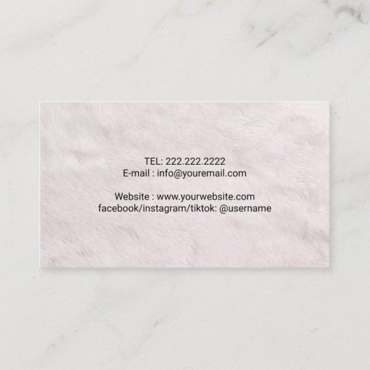 ペットシッターかわいい毛皮のポープリントドッグウォーカー 名刺 (裏面)