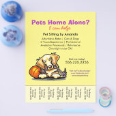 ペットシッターとゴールデンレトリエバーティアシート チラシ (シングル)