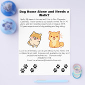 ペットシッターと犬の散歩 チラシ (シングル)