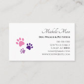 ペットシッターのポープリンツパープルピンク 名刺 (正面)