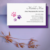 ペットシッターのポープリンツパープルピンク 名刺