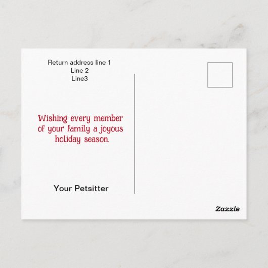 ペットシッターの休日の犬はがき ポストカード (裏面)