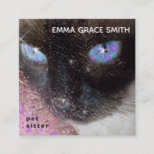 ペットシッターの可愛い猫の写真 スクエア名刺 (正面)