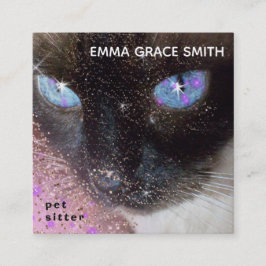 ペットシッターの可愛い猫の写真 スクエア名刺