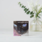 ペットシッターの可愛い猫の写真 スクエア名刺 (スタンド正面)