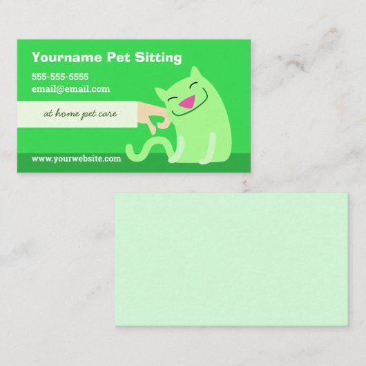 ペットシッターの名刺と猫 名刺 (正面/裏面)