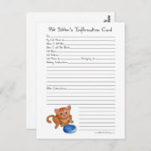 ペットシッターの情報はがき – 猫 ポストカード (正面/裏面)