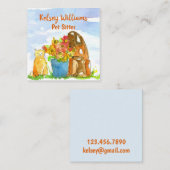 ペットシッターの犬猫 スクエア名刺 (正面/裏面)