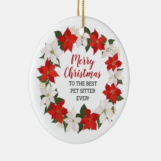 ペットシッターへ最高ののメリークリスマス セラミックオーナメント (右)