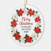 ペットシッターへ最高ののメリークリスマス セラミックオーナメント (左)