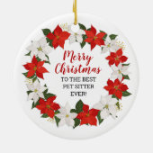 ペットシッターへ最高ののメリークリスマス セラミックオーナメント (裏面)
