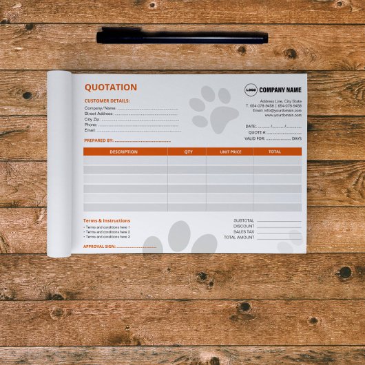 ペットシッターカスタムの見積メモ帳 ノートパッド