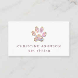 ペットシッターグリッターポープリントロゴ 名刺