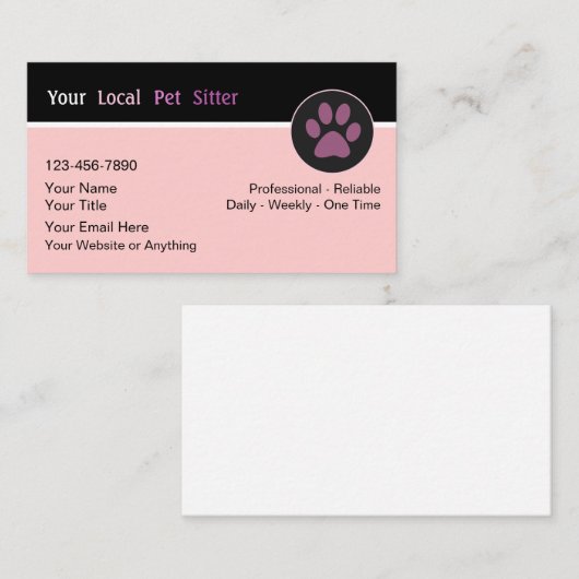 ペットシッタートレンディーシンプル名刺 名刺 (正面/裏面)