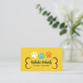 ペットシッタードッグウォーカーカスタムカラーポープリント金ゴールド 名刺 (スタンド正面)