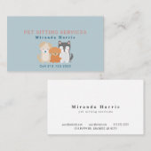 ペットシッタードッグウォーカーブルー 名刺 (正面/裏面)