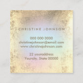 ペットシッターフェイクフォイルpawプリントロゴ スクエア名刺 (裏面)