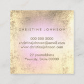 ペットシッターフェイクホイルのピンクのpairプリントロゴ スクエア名刺 (裏面)