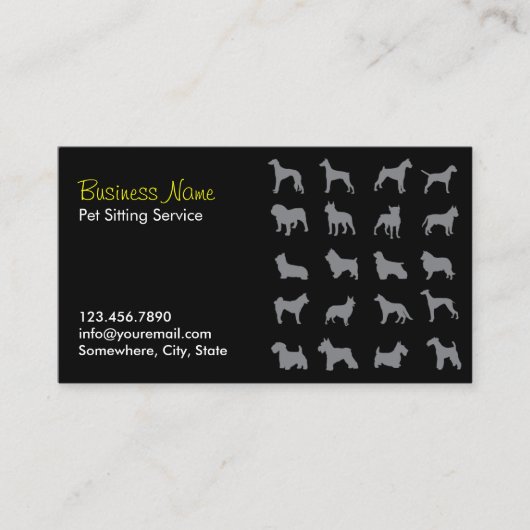 ペットシッタープロフェッショナルブラックペットシッター 名刺 (正面)