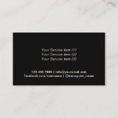 ペットシッターモノグラムポーモダンヒョウ印刷 名刺 (裏面)