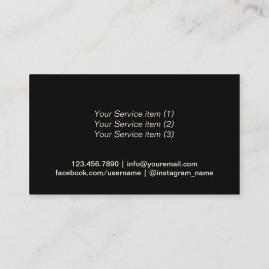 ペットシッターモノグラムポーモダンヒョウ印刷 名刺 (裏面)