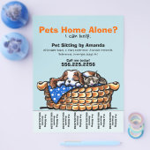 ペットシッター座パーソナライズされた涙シート チラシ (シングル)