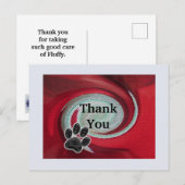 ペットシッター感謝 レッド スワール アニマル パウ プリント ポストカード (正面/裏面)