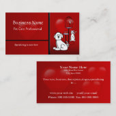 ペットシッター搭乗ビジネスハート名刺 名刺 (正面/裏面)