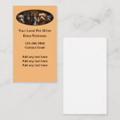 ペットシッター最高のバティカルビジネスカード 名刺 (正面/裏面)