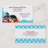 ペットシッター気にビジネスシュナウザーパピーブルー 名刺 (正面/裏面)