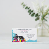 ペットシッター気にビジネスシュナウザーパピーブルー 名刺 (スタンド正面)