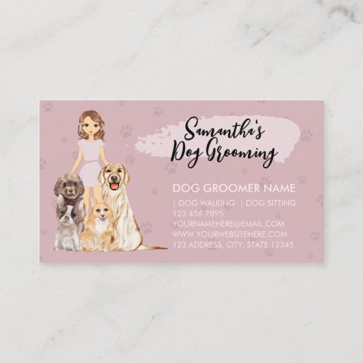 ペットシッター犬の獣医学の漫画 名刺 (裏面)