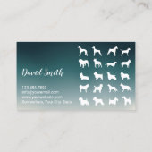 ペットシッター犬シルエットモダンティール（緑がかった色）グラデーション 名刺 (裏面)