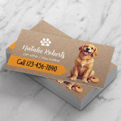 ペットシッター犬歩くハッピーゴールデンレトリバー 名刺