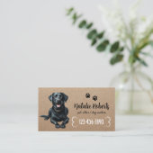 ペットシッター犬歩くブラックラブラドールクラッ素朴ト 名刺 (スタンド正面)