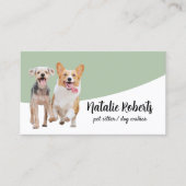 ペットシッター犬歩くペットブティックセージグリーン 名刺 (正面)