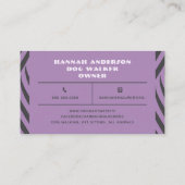 ペットシッター犬歩く動物気に紫抽象芸術 名刺 (裏面)