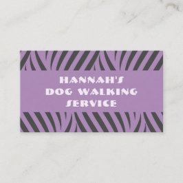 ペットシッター犬歩く動物気に紫抽象芸術 名刺
