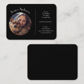 ペットシッター用のカスタマイズ可能なブラックビジネスカード 名刺 (正面/裏面)