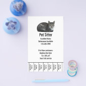 ペットシッター白黒文字テンプレート チラシ (シングル)