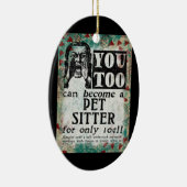 ペットシッター – おもしろいヴィンテージレトロ セラミックオーナメント (右)