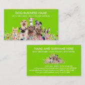 ペットシッター・ウォーカー気にド・グルームネオン・グリーン 名刺 (正面/裏面)
