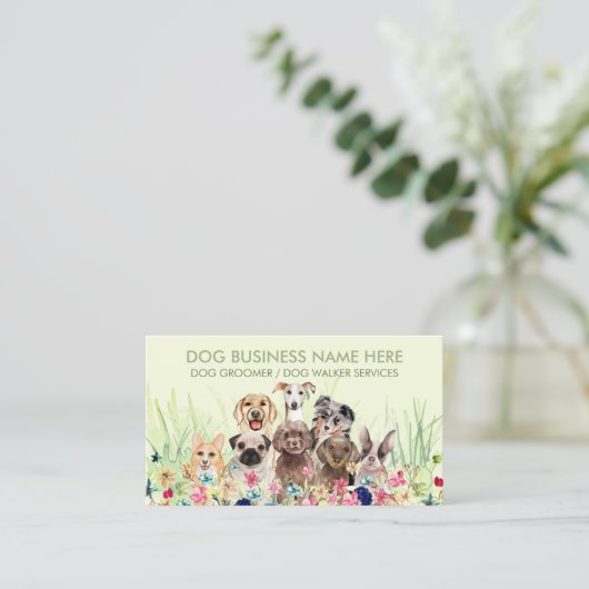 ペットシッター・ウォーカー犬ペトケアグリーンフローラ 名刺 (スタンド正面)