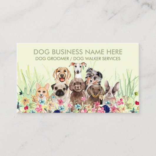 ペットシッター・ウォーカー犬ペトケアグリーンフローラ 名刺 (正面)