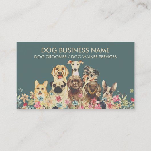 ペットシッター・ウォーカー犬petcare boho retro 名刺 (正面)